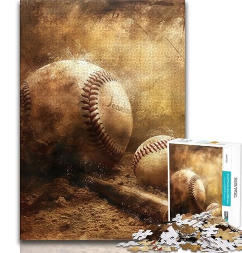 1000-teiliges Puzzle für Erwachsene und Teenager, Baseballspieler, Spielzeug, Lernspiele, Stressabbau, tolle Geschenke und Spielzeuge (38x26cm) von AADSAZA
