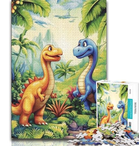 1000-teiliges Puzzle für Erwachsene und Teenager, Dinosaurier, Spielzeug, Lernspiele, Stressabbau, tolle Geschenke und Spielzeuge (75x50cm) von AADSAZA