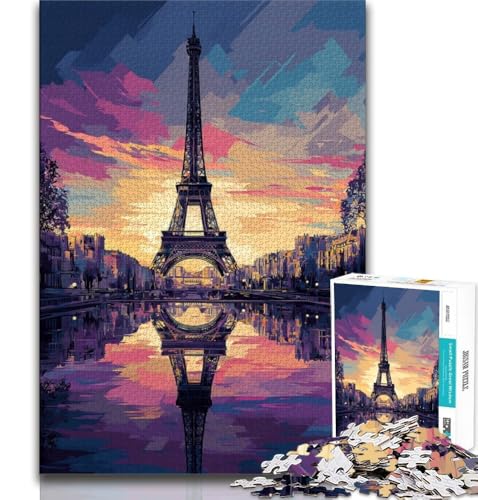 1000-teiliges Puzzle für Erwachsene und Teenager, Eiffelturm, Spielzeug, Lernspiele, Stressabbau, tolle Geschenke und Spielzeuge (38x26cm) von AADSAZA