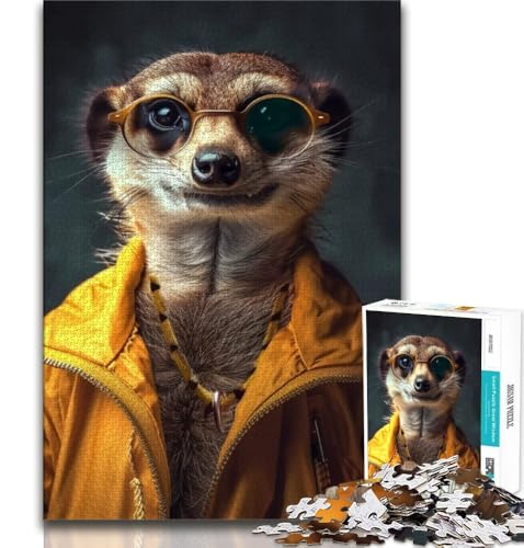 1000-teiliges Puzzle für Erwachsene und Teenager, Erdmännchen, Spielzeug, Lernspiele, Stressabbau, tolle Geschenke und Spielzeuge (38x26cm) von AADSAZA