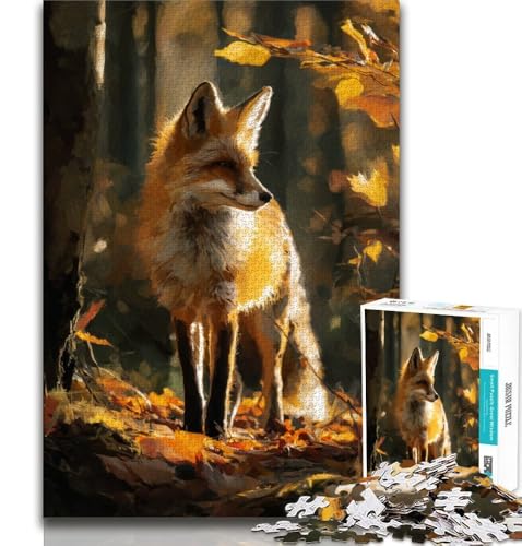 1000-teiliges Puzzle für Erwachsene und Teenager, Tierfuchs, Spielzeug, Lernspiele, Stressabbau, tolle Geschenke und Spielzeuge (38x26cm) von AADSAZA