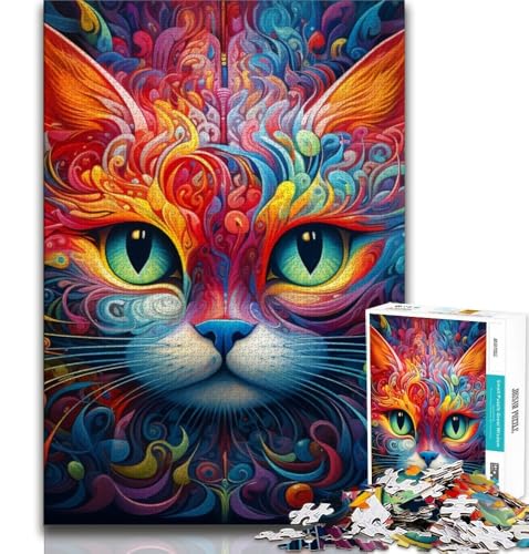 1000-teiliges Puzzle für Erwachsene und Teenager, Tierkatzen, Spielzeug, Lernspiele, Stressabbau, tolle Geschenke und Spielzeuge (38x26cm) von AADSAZA
