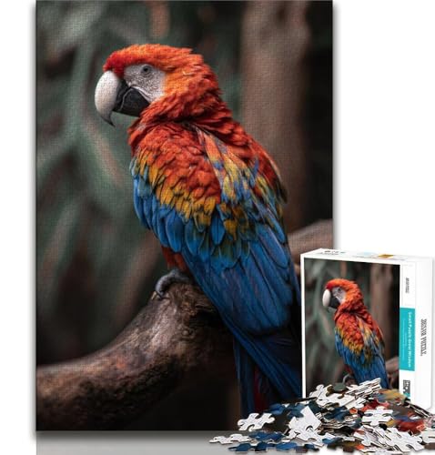 1000-teiliges Puzzle für Erwachsene und Teenager, Tierpapagei, Spielzeug, Lernspiele, Stressabbau, tolle Geschenke und Spielzeuge (75x50cm) von AADSAZA