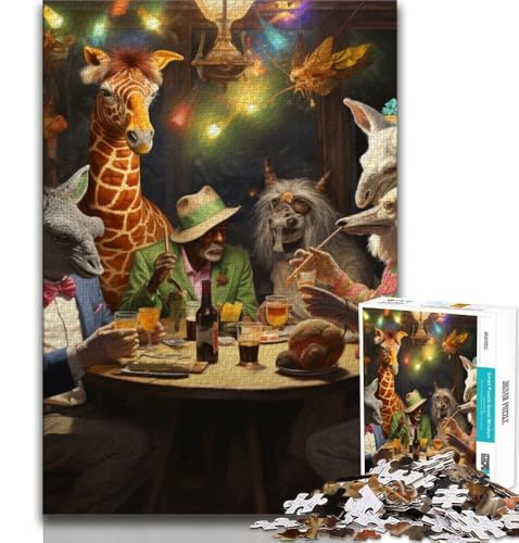 1000-teiliges Puzzle für Erwachsene und Teenager, Tierparty, Spielzeug, Lernspiele, Stressabbau, tolle Geschenke und Spielzeuge (38x26cm) von AADSAZA