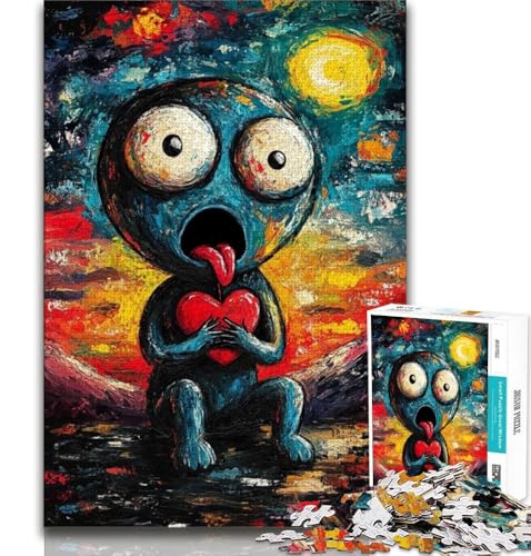 1000-teiliges Puzzle für Erwachsene und Teenager, schockierte Katze am Nachthimmel, anspruchsvolles Spiel und Lernspiel für die ganze Familie zum Geburtstag, Weihnachten (75x50cm) von AADSAZA