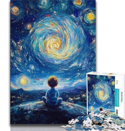 1000-teiliges Puzzle für ErwachseneDer kleine Prinz des Nachthimmels, pädagogisches Familienspiel, Wanddekoration, einzigartige Geburtstags (75x50cm) von AADSAZA