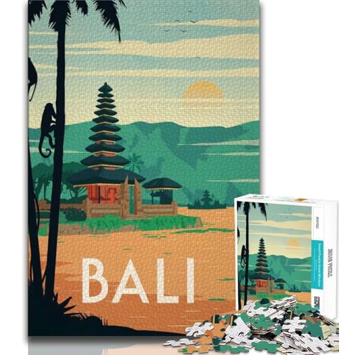 1000-teiliges Puzzle für Jugendliche und Erwachsene, Bali, Spielzeug, Lernspiele, Stressabbau, tolle Geschenke und Spielzeuge (38x26cm) von AADSAZA
