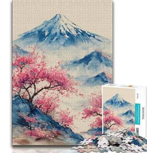 1000-teiliges Puzzle für Jugendliche und Erwachsene, Berg Fuji, Stressabbau, schwierige Herausforderung, ganze Familie (38x26cm) von AADSAZA