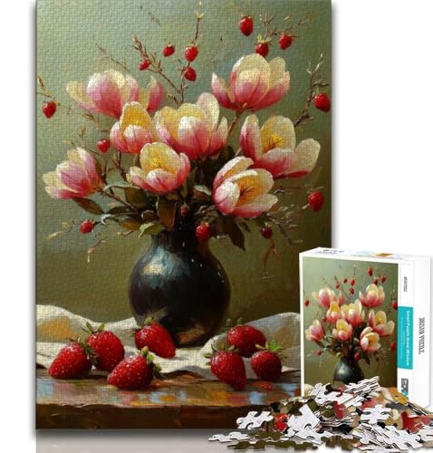 1000-teiliges Puzzle für Jugendliche und Erwachsene, Blumenkunst, Spielzeug, Lernspiele, Stressabbau, tolle Geschenke und Spielzeuge (38x26cm) von AADSAZA