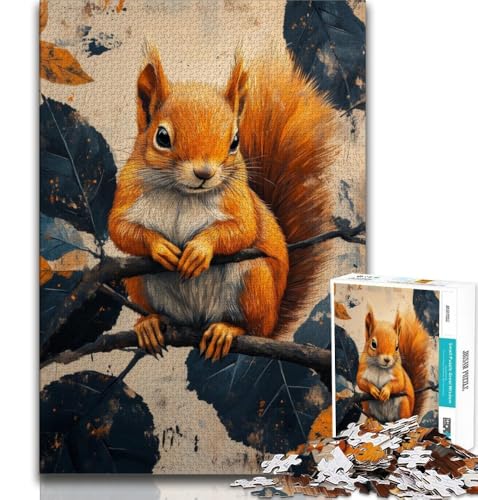 1000-teiliges Puzzle für Jugendliche und Erwachsene, Eichhörnchen, Spielzeug, Lernspiele, Stressabbau, tolle Geschenke und Spielzeuge (38x26cm) von AADSAZA