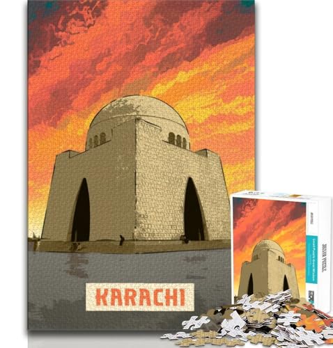 1000-teiliges Puzzle für Jugendliche und Erwachsene, Karachi, Spielzeug, Lernspiele, Stressabbau, tolle Geschenke und Spielzeuge (38x26cm) von AADSAZA