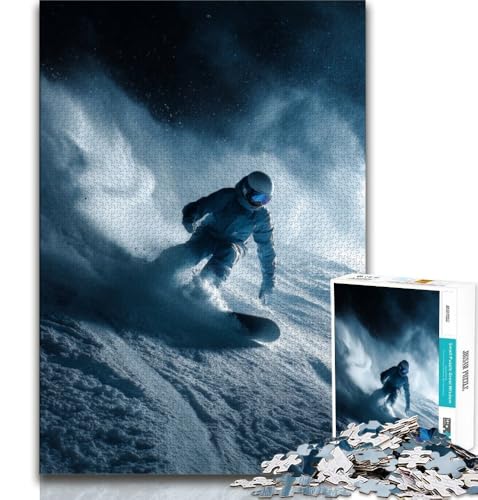 1000-teiliges Puzzle für Jugendliche und Erwachsene, Ski, Spielzeug, Lernspiele, Stressabbau, tolle Geschenke und Spielzeuge (75x50cm) von AADSAZA