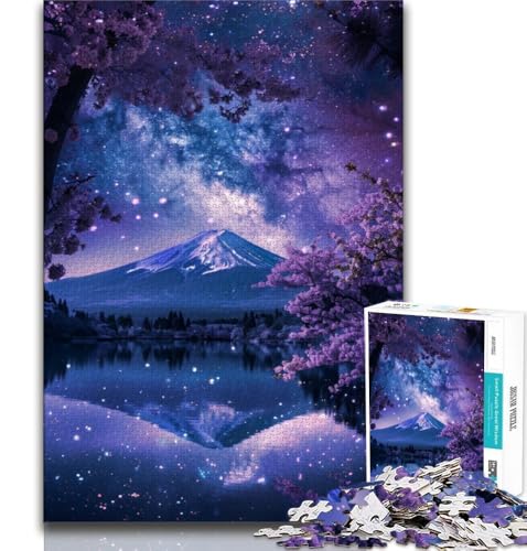 1000-teiliges Puzzle für Jugendliche und Erwachsene, Sternenhimmel, Berg Fuji, anspruchsvolles Spielspielzeug, ganze Familie (38x26cm) von AADSAZA