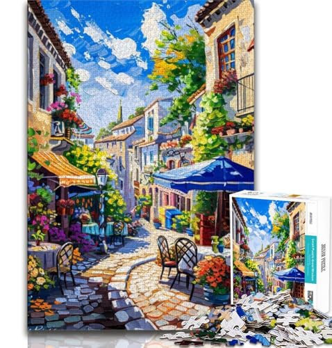 1000-teiliges Puzzle für Jugendliche und Erwachsene, mediterrane Stadtlandschaft, anspruchsvolles Spielspielzeug, ganze Familie (38x26cm) von AADSAZA
