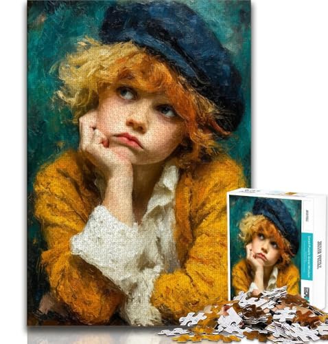 1000-teiliges Puzzle für Jugendliche und Erwachsene, wütender Kleiner Junge, Spielzeug, Lernspiele, Stressabbau, tolle Geschenke und Spielzeuge (38x26cm) von AADSAZA