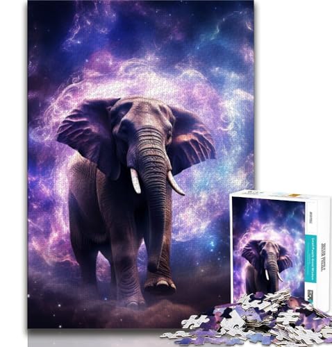 1000-teiliges Puzzle für Teenager, Fantasie-Elefant, hilft dem Gehirn, süchtig machendes Spielzeug zu trainieren, um Geduld zu fördern, Künstlersammlung, bildende Kunst (38x26cm) von AADSAZA