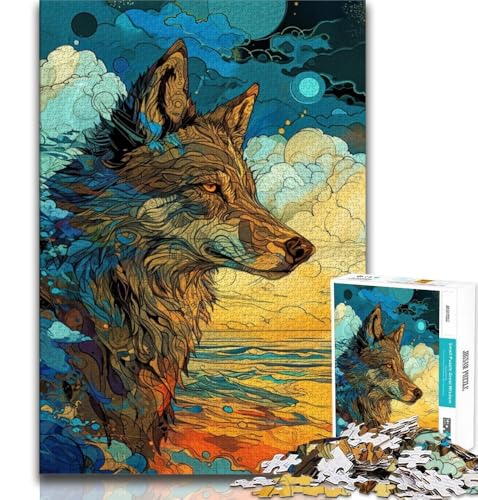 1000-teiliges Puzzle für Teenager, Fantasy-Wolf, Familienunterhaltungsspielzeug ganze Familie (75x50cm) von AADSAZA