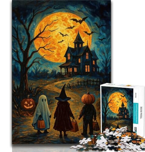 1000-teiliges Puzzle für Teenager, Geschenke, Halloween-Schloss, Stressabbau, Staycation-Zeitvertreib-Wunschliste mit Weihnachtsmann (38x26cm) von AADSAZA