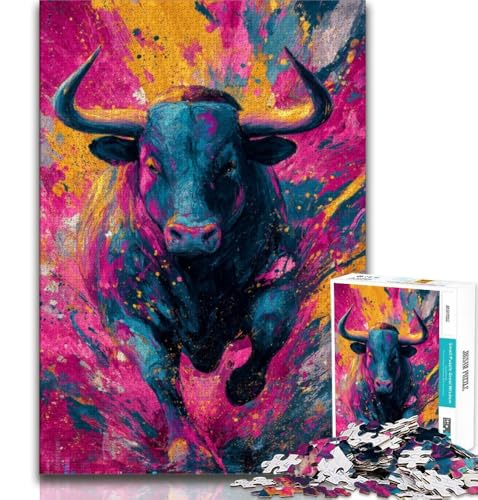 1000-teiliges Puzzle für Teenager, Geschenke zum Malen von Bullen, zum Lernen und Lehren, ganze Familie (75x50cm) von AADSAZA