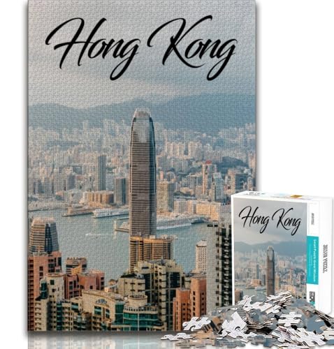 1000-teiliges Puzzle für Teenager, Hongkong, Lernspiele, Heimdekoration, Geburtstagsgeschenk, Geschenke, Wandkunst (38x26cm) von AADSAZA