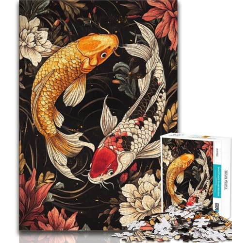 1000-teiliges Puzzle für Teenager, japanische Koi-Figuren, lehrreich ganze Familie (38x26cm) von AADSAZA