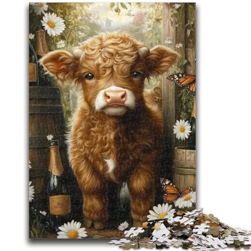 1000-teiliges Puzzle mit Highland-Kuh-Motiv für Erwachsene und Jugendliche Hilft dem Gehirn, süchtig machendes Spielzeug zu trainieren und Geduld zu fördern Geeignet für Paare (38x26cm) von AADSAZA