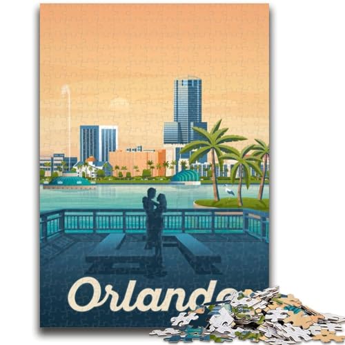 1000-teiliges Puzzle mit Stadtbild von Orlando für Erwachsene und Jugendliche, Quizspiel, Wanddekoration, einzigartige Geburtstags (38x26cm) von AADSAZA