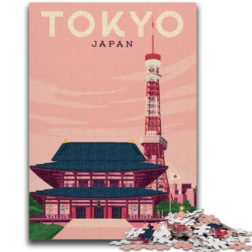 1000-teiliges Puzzle mit Stadtbild von Tokio, Japan, für Erwachsene und Jugendliche, Quizspiel, Wanddekoration, einzigartige Geburtstags (50x75cm) von AADSAZA