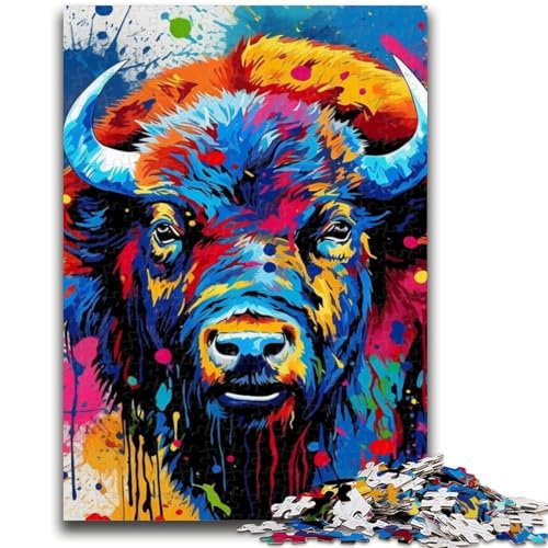 1000-teiliges Puzzle mit Tiermotiv „Büffel“ für Erwachsene und Jugendliche, Lernspiele, Heimdekoration, Geschenk für die ganze Familie (50x75cm) von AADSAZA