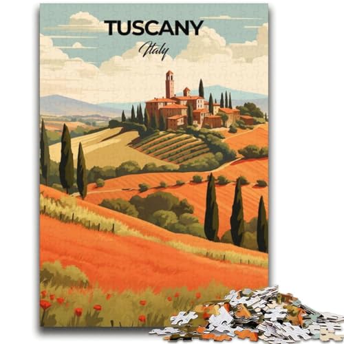 2000-teiliges Puzzle mit Reisedruck „Toskana, Italien“ für Erwachsene und Jugendliche, Quizspiel, Wanddekoration, einzigartige Geburtstags (70x100cm) von AADSAZA