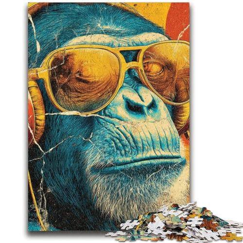 AFFE mit Brille, 2000 Teile Puzzle für Erwachsene und Jugendliche, Spielzeug, Lernspiele, stressabbauende Wanddekoration (70x100cm) von AADSAZA