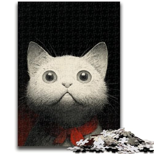 Abstrakte Katze, 1000-teiliges Puzzle für Erwachsene und Jugendliche, Quizspiel, Wanddekoration, einzigartige Geburtstags (38x26cm) von AADSAZA