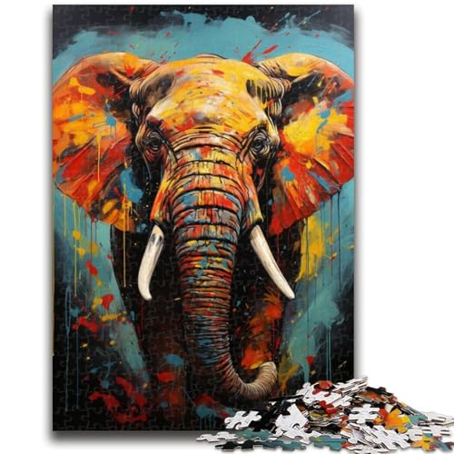 Afrikanischer Elefant Puzzle für Erwachsene 1000 Teile Puzzle, Denkspiel Wanddekoration Einzigartige Geburtstags (38x26cm) von AADSAZA