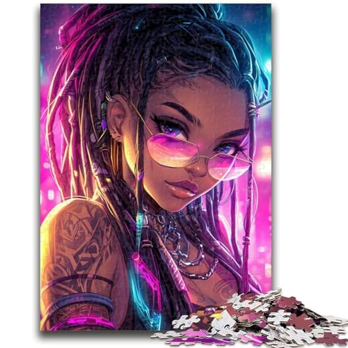 Afroamerikanische Frau Puzzle für Erwachsene 1000 Teile Puzzle, Denkspiel Wanddekoration Einzigartige Geburtstags (50x75cm) von AADSAZA