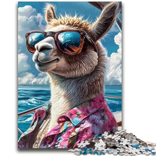 Alpaka im Urlaub, Puzzle für Teenager, 1000 Puzzleteile, Staycation, Zeit totschlagen, jedes Teil ist einzigartig – anspruchsvolles Familienspiel (38x26cm) von AADSAZA
