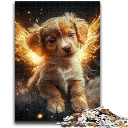 Angel Golden Retriever Puzzles für Teenager, 1000 Teile Puzzle, Denkspiel, Wanddekoration, einzigartige Geburtstags (50x75cm) von AADSAZA