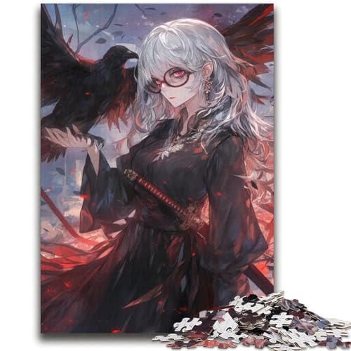 Anime Crow Girl Puzzle 2000 Teile für Teenager-Geschenke, Quizspiel, Wanddekoration, einzigartige Geburtstags (70x100cm) von AADSAZA