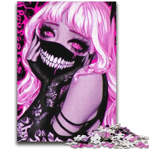 Anime-Dämonenmädchen-Puzzles für Erwachsene und Teenager, Puzzle, Spielzeug, Lernspiele, Stressabbau, tolle Geschenke und Spielzeuge (70x100cm) von AADSAZA