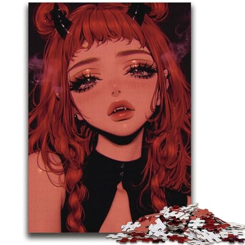 Anime-Dämonenmädchen-Puzzles für Erwachsene und Teenager, Puzzle, Spielzeug, Lernspiele, Stressabbau, tolle Geschenke und Spielzeuge (70x100cm) von AADSAZA