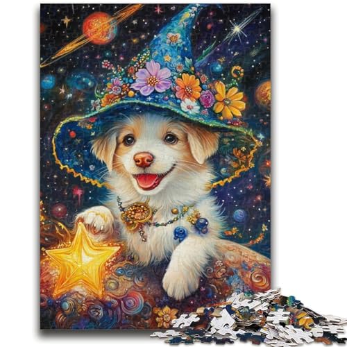 Anime Dog Wizard 1000-teiliges Puzzle für Jugendliche und Erwachsene, Spielzeug, Lernspiele, Stressabbau, Wunschliste mit Weihnachtsmann (38x26cm) von AADSAZA