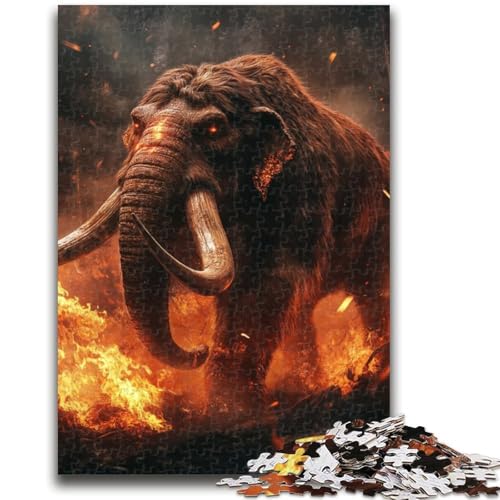 Antikes Mammut-Puzzle, 1000 Teile, für Erwachsene und Jugendliche, zum Stressabbau, schwierige Herausforderung, stärkt die Liebe zwischen Paaren (50x75cm) von AADSAZA
