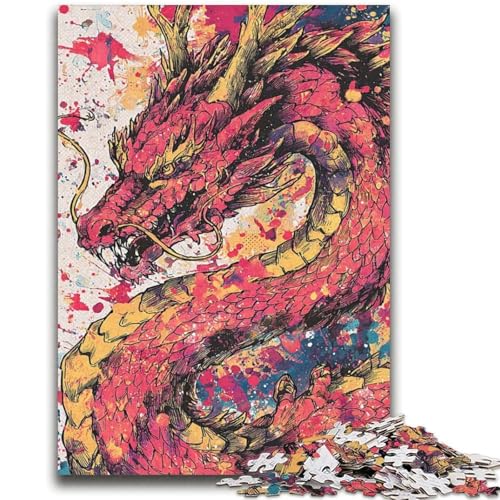 Aquarell-Drachen-Puzzle, 2000 Teile, für Teenager, Lernspiele, Heimdekoration, als Geschenk für die ganze Familie (70x100cm) von AADSAZA