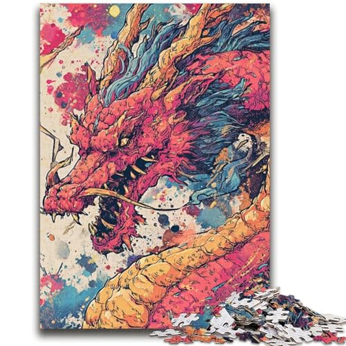 Aquarell-Drachen-Puzzle für Erwachsene, 2000 Teile, Lernspielzeug, Familienspiele, Geschenke für Freunde und Familie (70x100cm) von AADSAZA