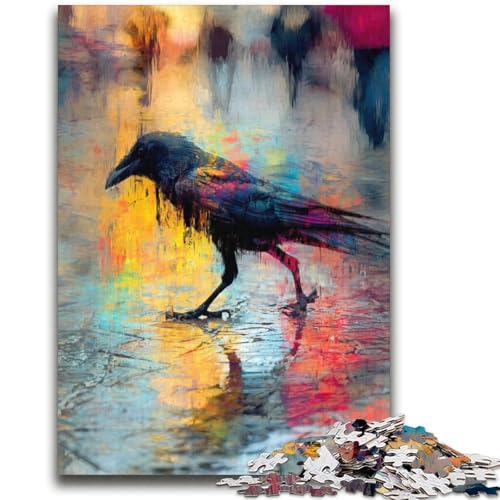 Aquarell-Krähen-Puzzles für Erwachsene und Teenager, Puzzle, Spielzeug, Lernspiele, Stressabbau, tolle Geschenke und Spielzeuge (70x100cm) von AADSAZA