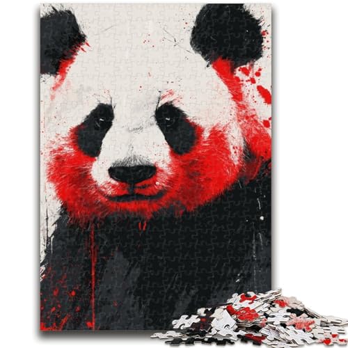 Aquarell-Panda-Puzzle für Erwachsene, 1000 Teile, schwierig, Lernspielzeug, Familienspiele mit passendem Poster und Quizblatt (38x26cm) von AADSAZA