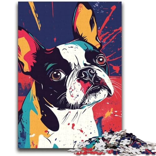 Aquarell-Puzzle mit französischer Bulldogge, 2000 Teile, für Teenager, anspruchsvoll zu vervollständigen, Aber unterhaltsames und humorvolles Lernspiel zum Geburtstag (70x100cm) von AADSAZA