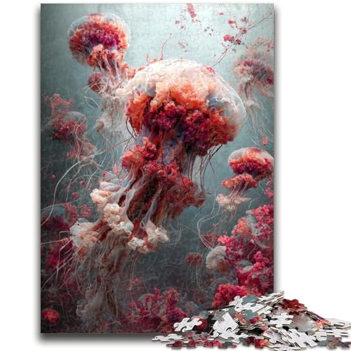 Aquarell-Qualle-Puzzles für Teenager, 1000 Stück, Spielzeug, Lernspiele, Stressabbau, geeignet als Schreibtischdekoration (38x26cm) von AADSAZA
