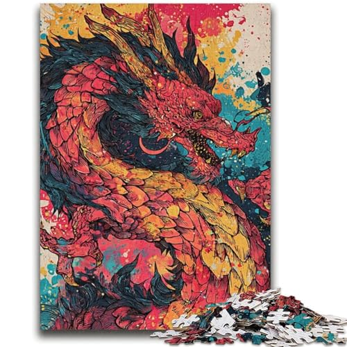 Aquarelldrache, 2000-teiliges Puzzle für Erwachsene und Jugendliche, anspruchsvolles Spiel und Familienspiel, ganze Familie (70x100cm) von AADSAZA