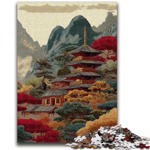 Architektur-Puzzle im japanischen Stil für Teenager, 1000 Teile, dekomprimierendes intellektuelles Lernspielzeug, tolle Geschenke und Spielzeuge (50x75cm) von AADSAZA