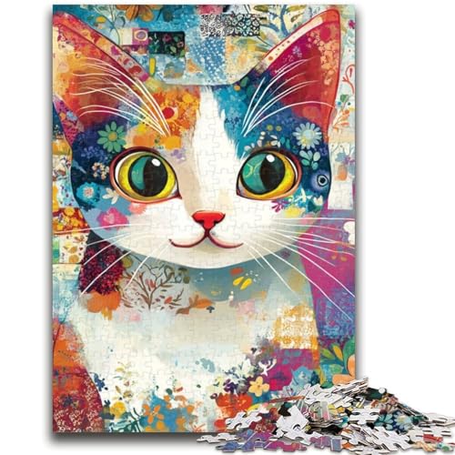 Art Cat Puzzle 1000 Teile für Teenager, Geschenke, Spielzeug, Lernspiele, Stressabbau, tolle Geschenke und Spielzeuge (38x26cm) von AADSAZA
